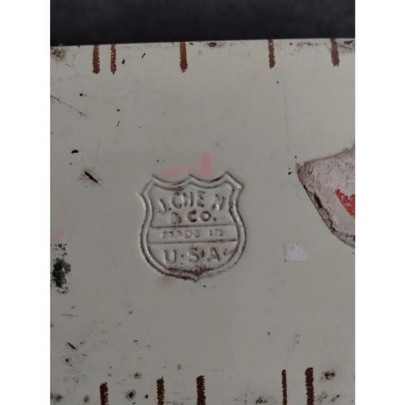 Vtg Recipe Receipt Tin Colonial Eagle Teapot Coffee Grinder Rustic USA (1) - Picture 7 of 8